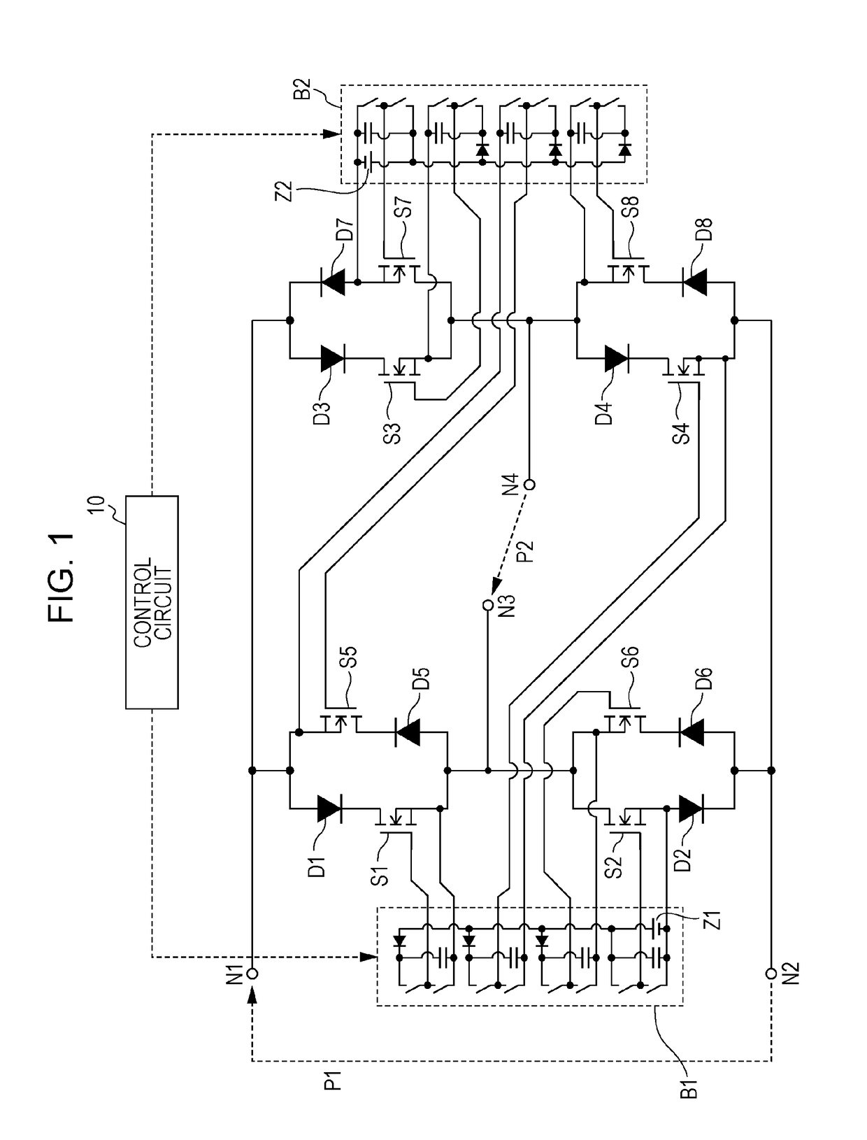 Electric power conversion circuit including switches and bootstrap circuits, and electric power transmission system including electric power conversion circuit