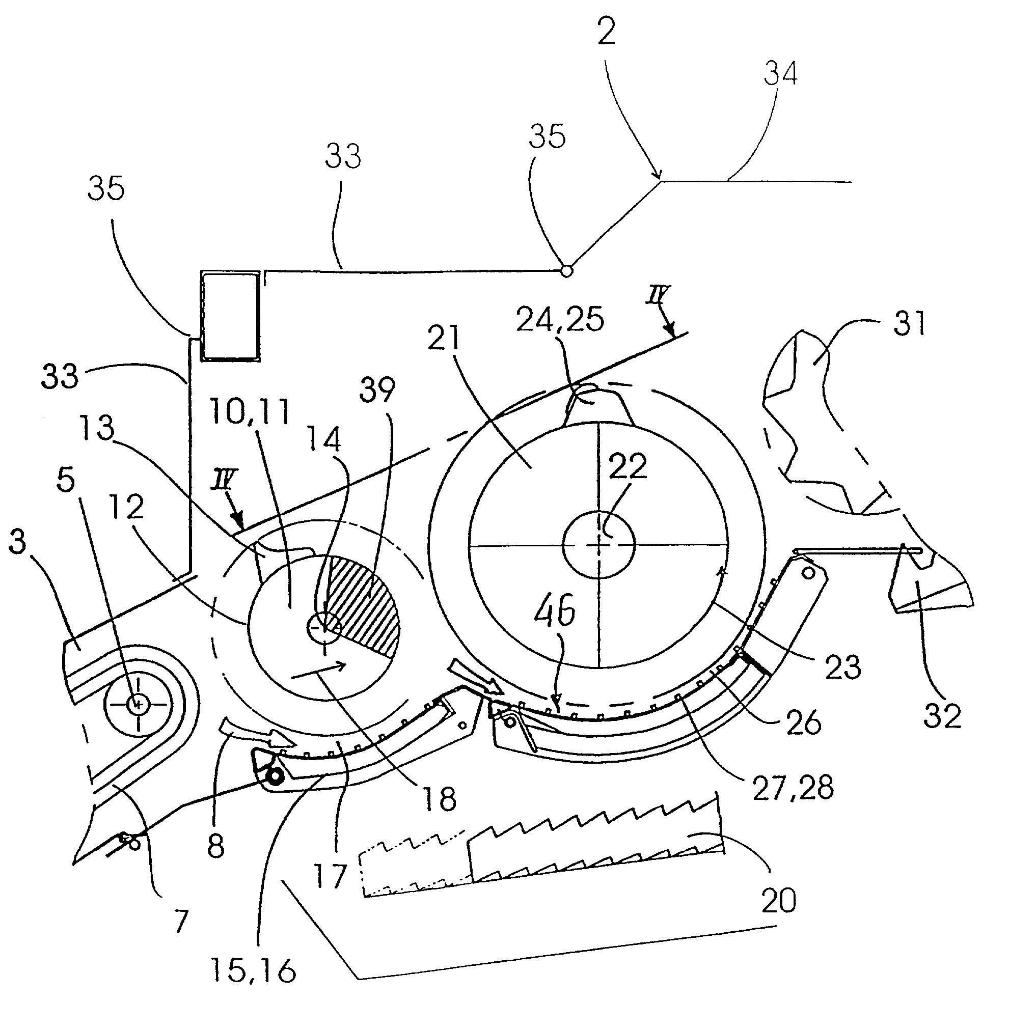 Releasable segment in the working members of an agricultural harvesting machine