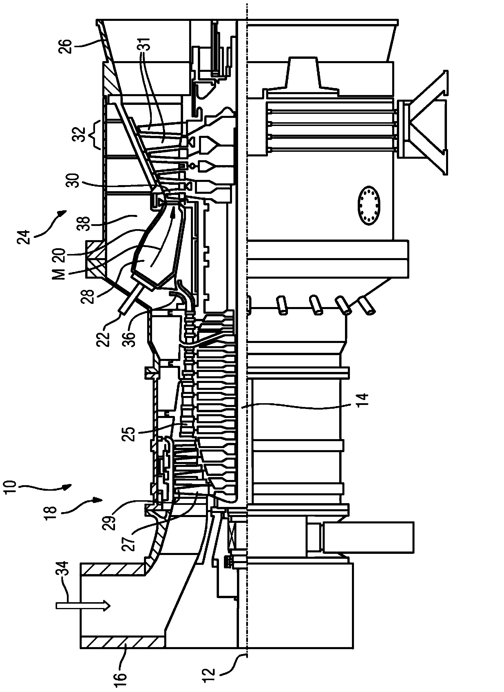 Internally coolable component for a gas turbine with at least one cooling duct