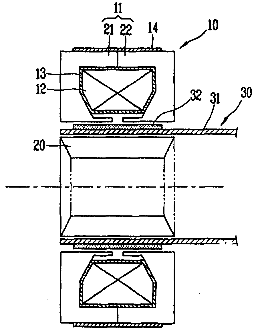 External core structure of linear motor stator and assembly method thereof