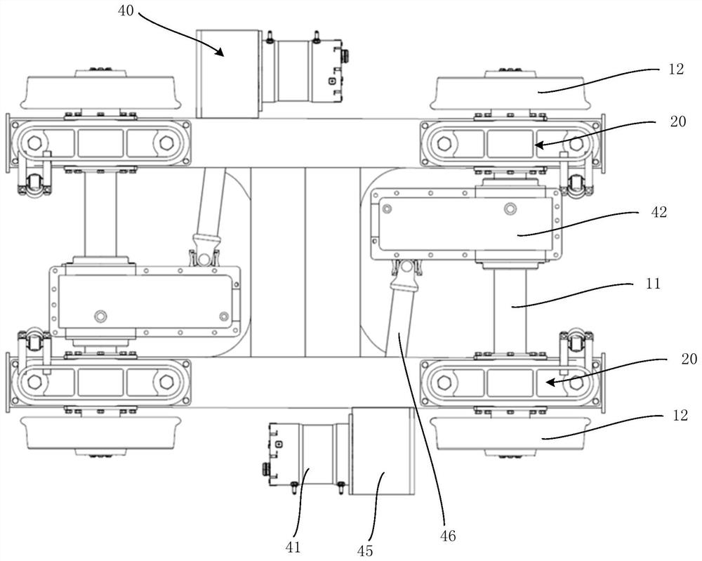 Bogie and rail engineering vehicle