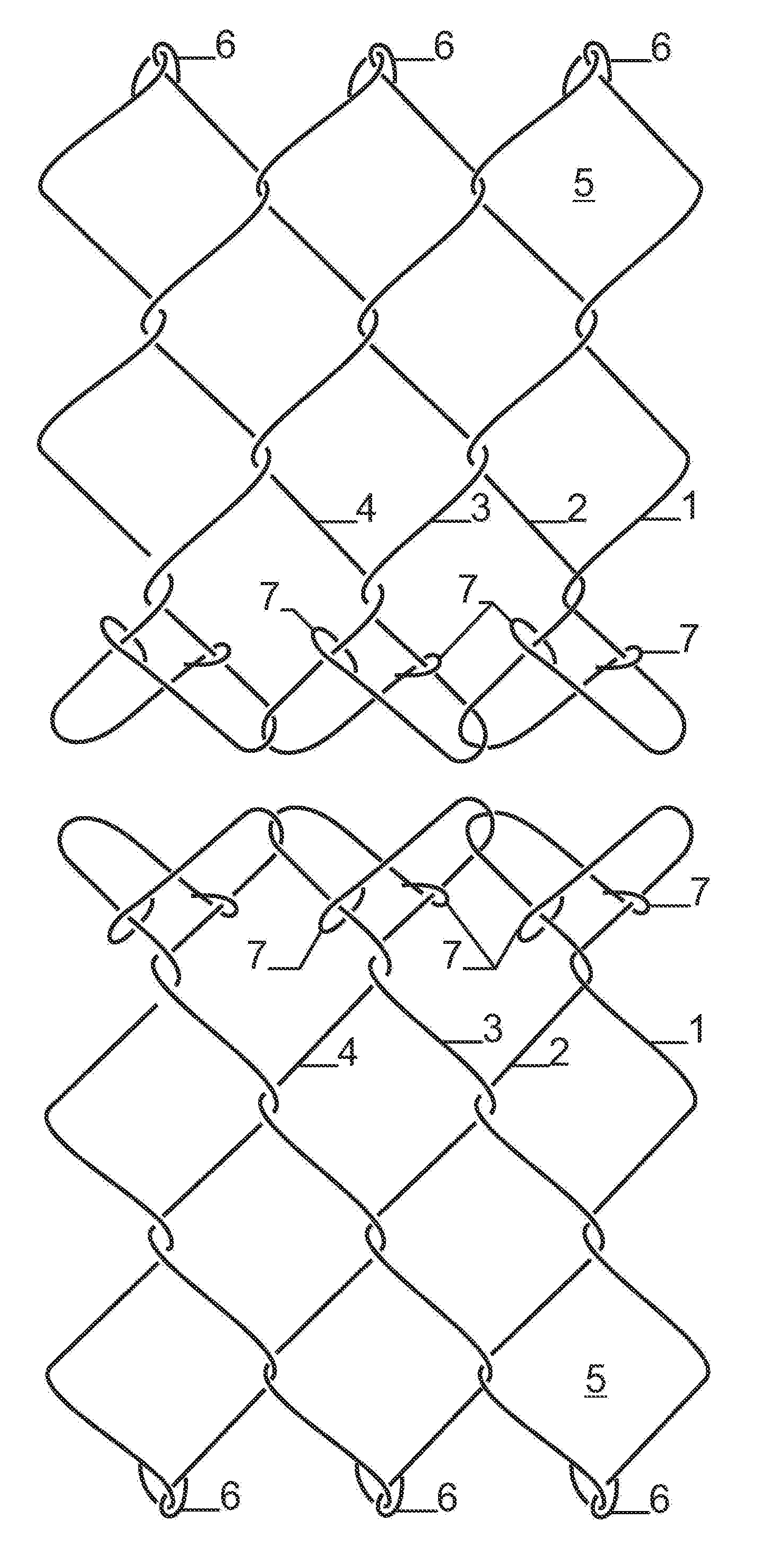 Mining mesh with double knot