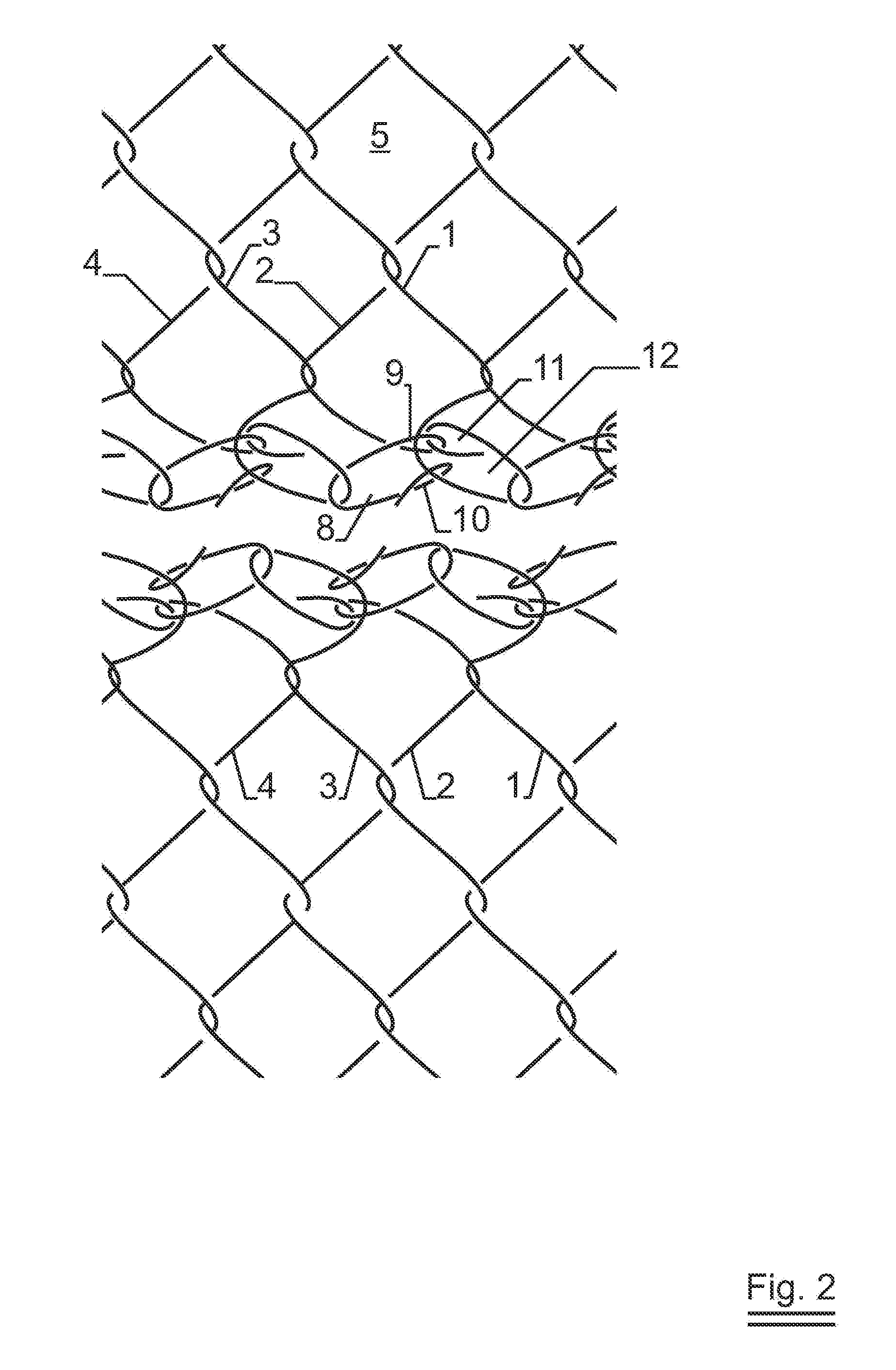 Mining mesh with double knot