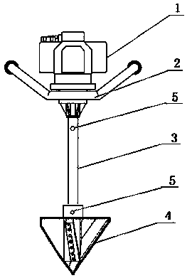 Long-strip-shaped blade rotary drill bit, portable rotary drill rig and tree stump smashing method