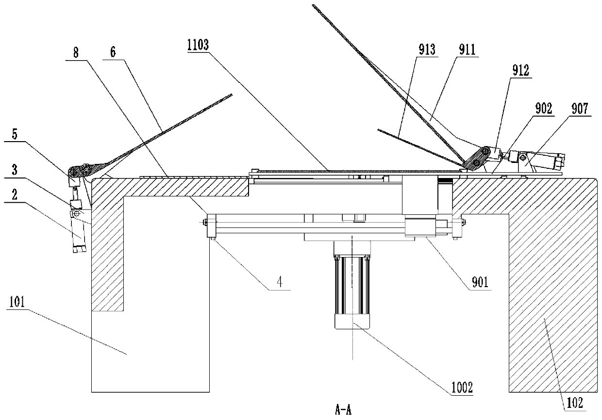Garment turning-over folding device for garment automated production line