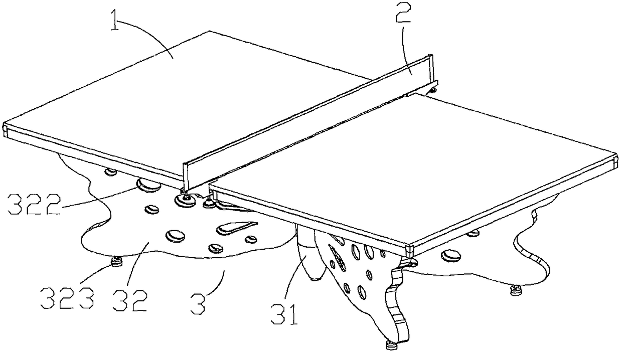 Bionic dazzle light type table tennis table and assembling method thereof