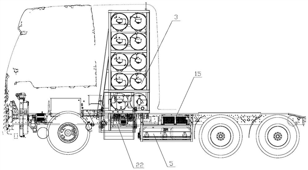 Traction truck chassis platform suitable for fuel cell and traction truck