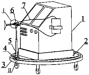 Device for adjusting installing angle of threaded pipe of anaesthesia machine through rolling support