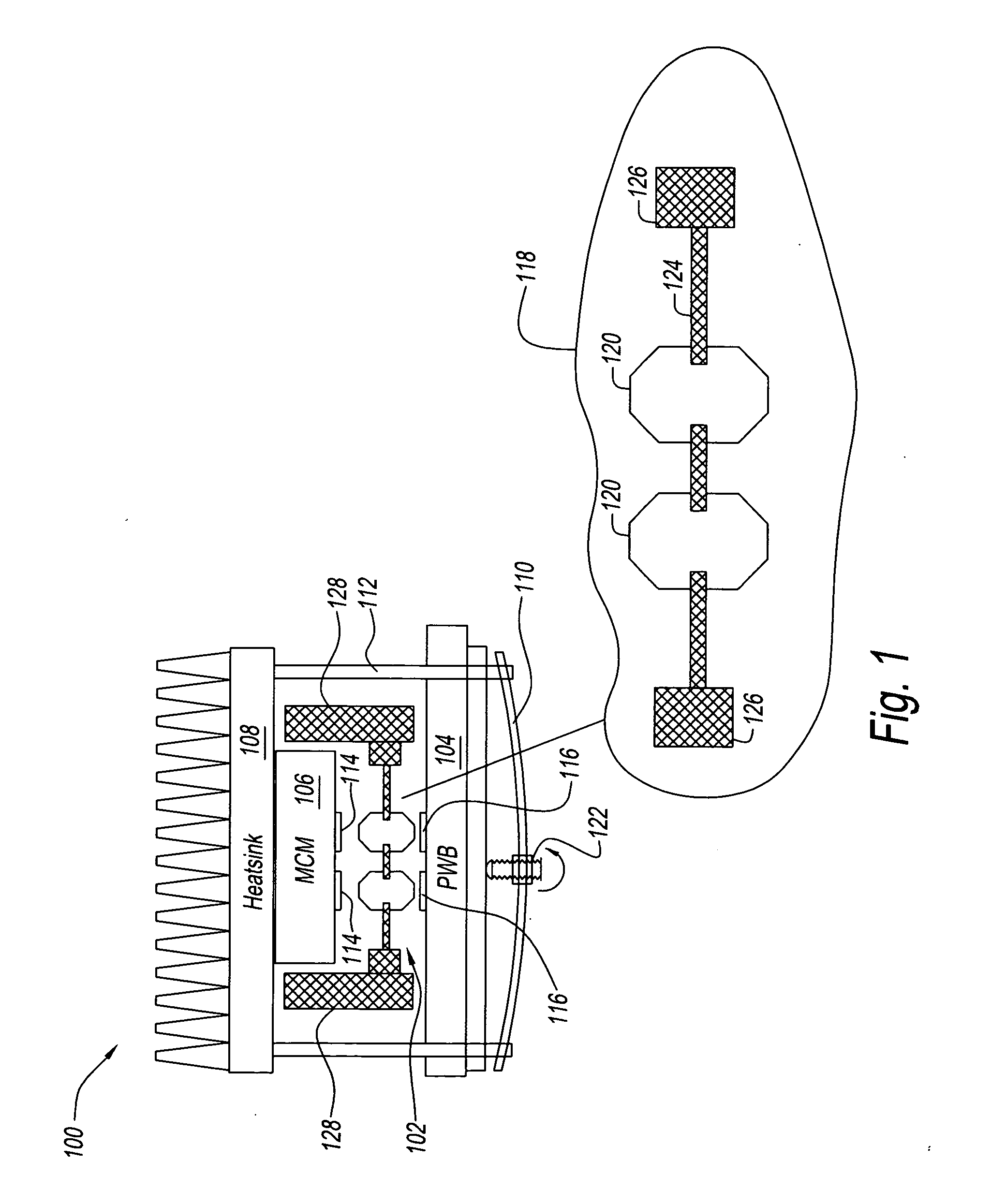 Interposer with electrical contact button and method