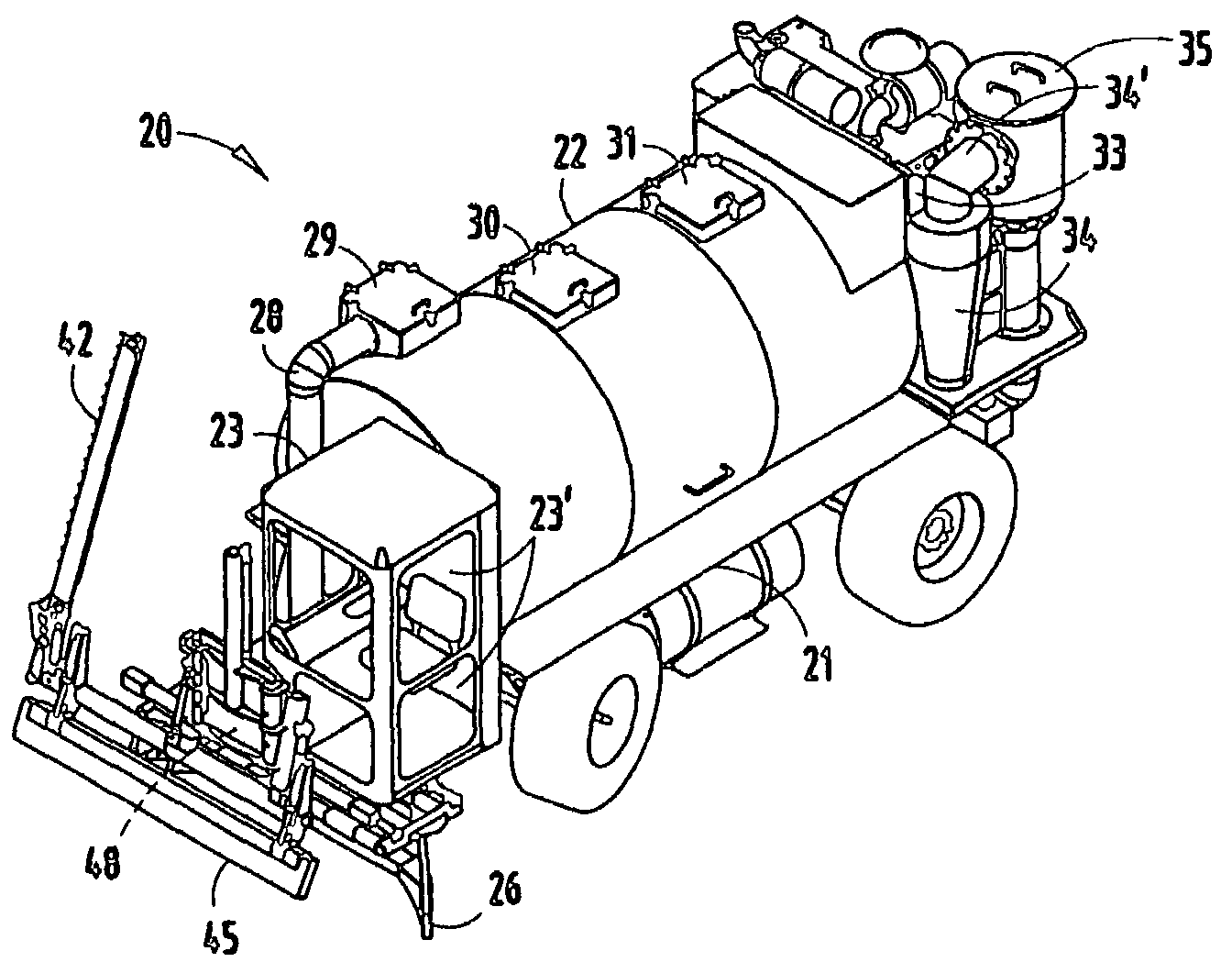 Stall and manure vacuum truck