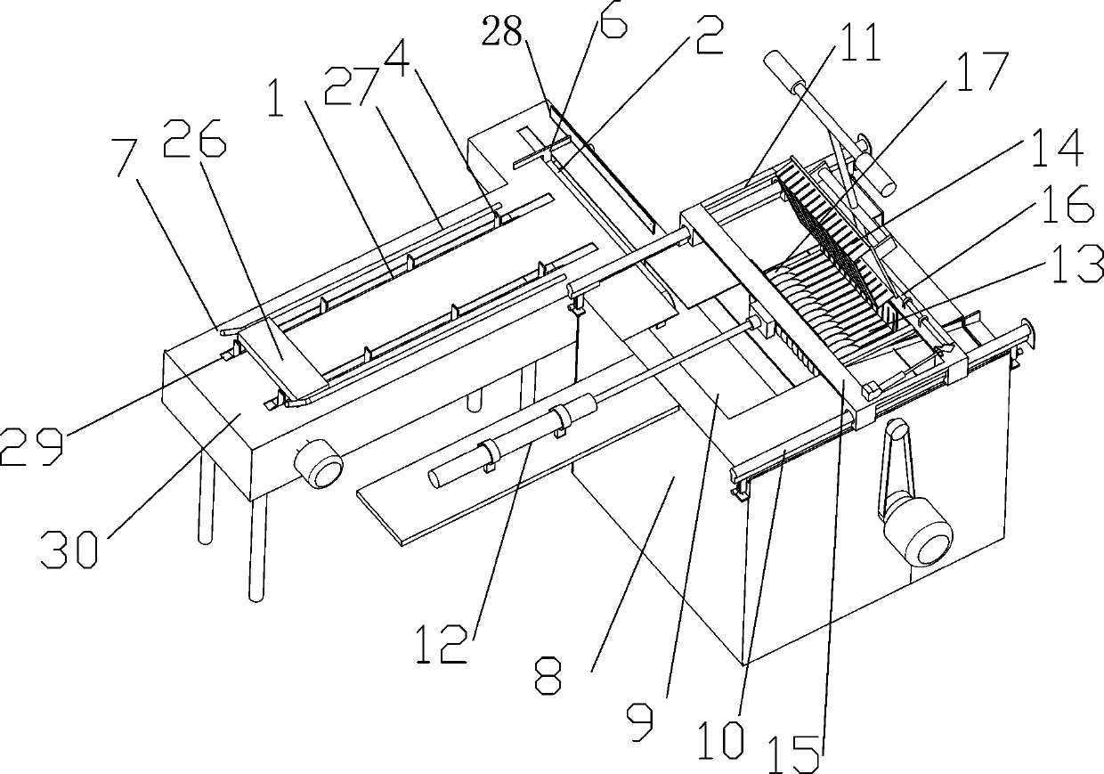 Green brick tea conveying and cutting device and method