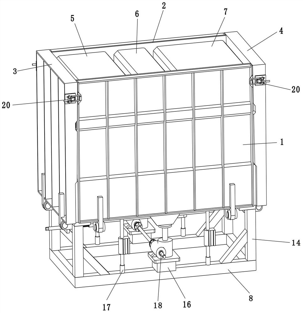 Inner-mold contraction type equipment with jacking device and for production of integrated three-grid septic tank