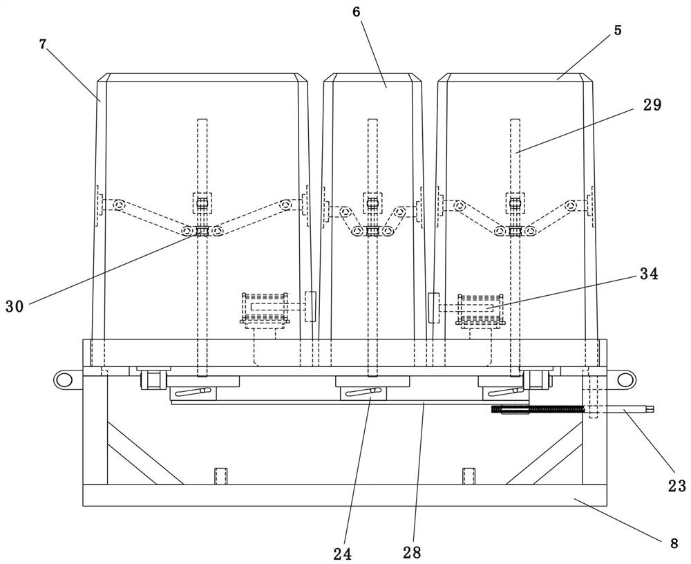 Inner-mold contraction type equipment with jacking device and for production of integrated three-grid septic tank