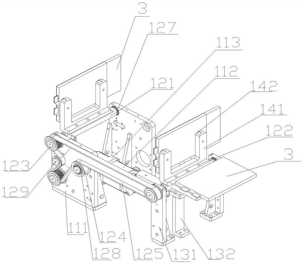 Turnover and pitch changing device for soft package lithium battery