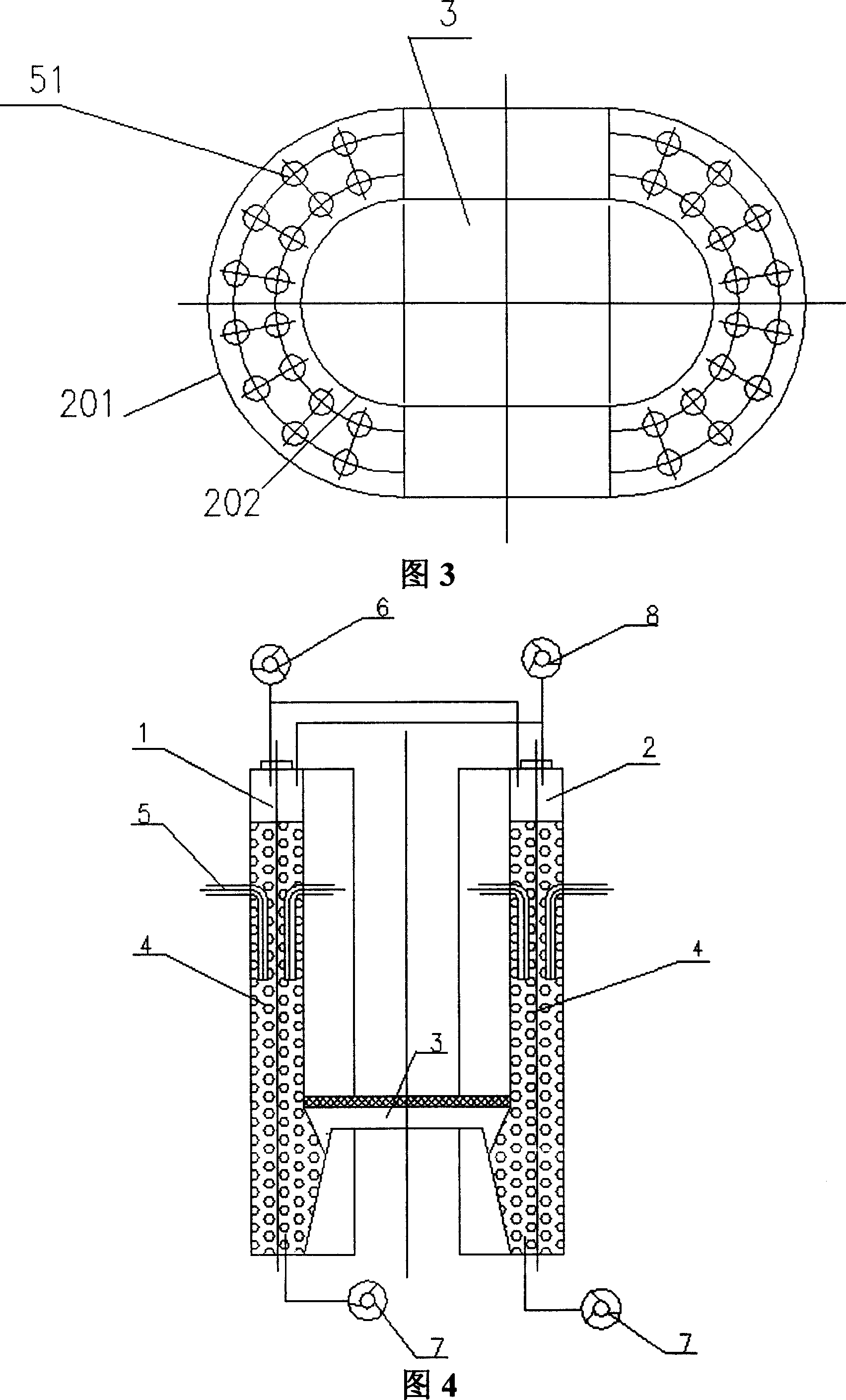 Double-firepot ring-shaped shaft kiln