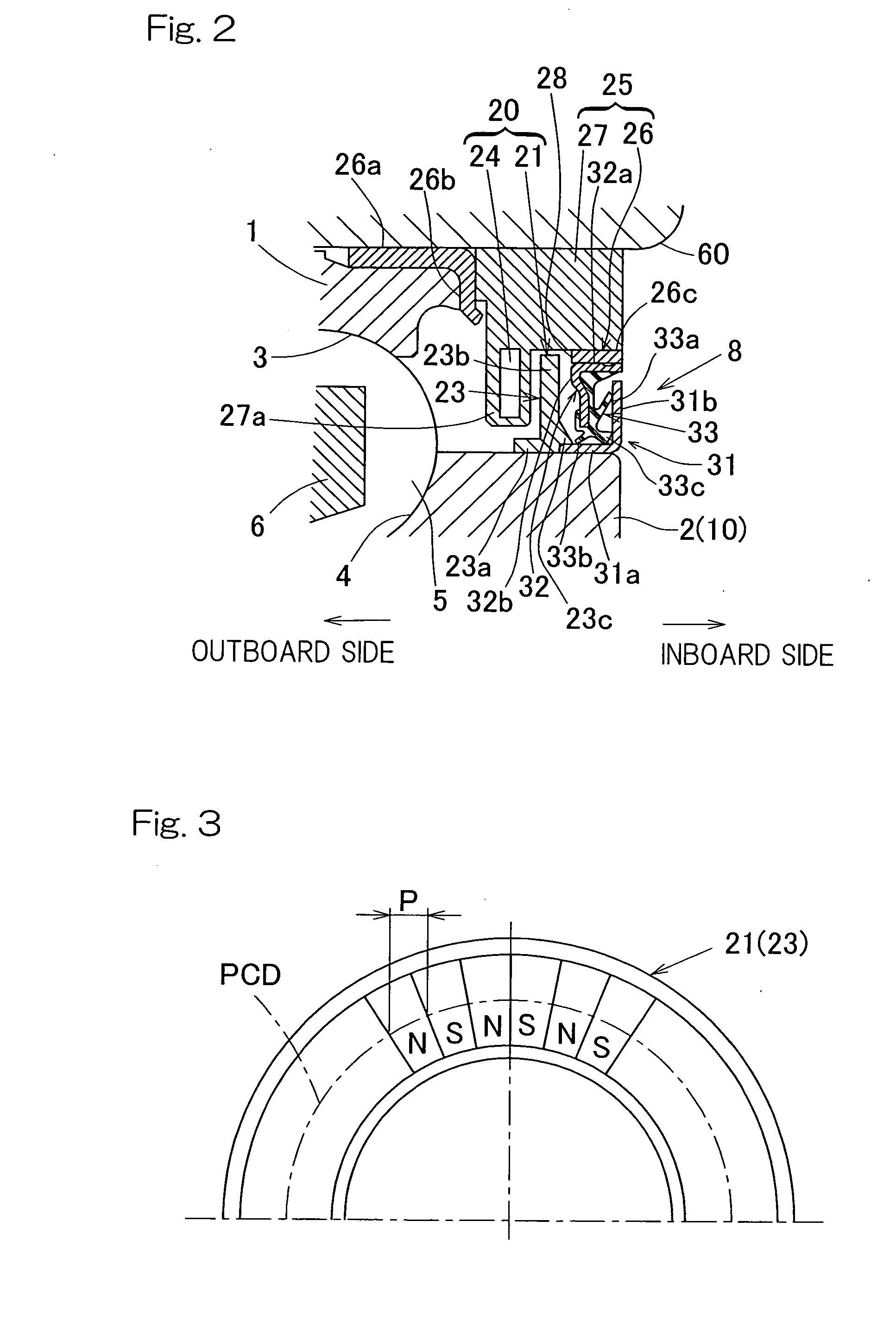 Wheel bearing device with rotation detector