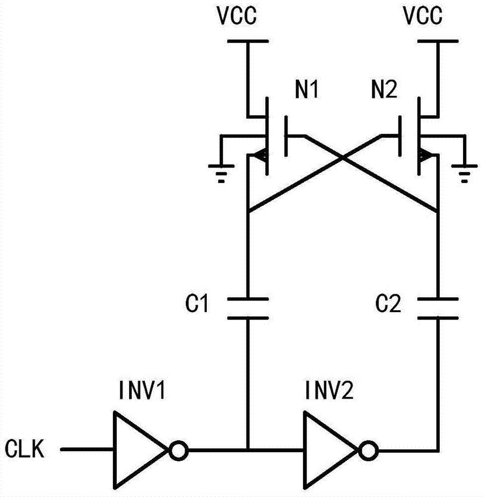 A CMOS on-chip DC negative voltage generating circuit