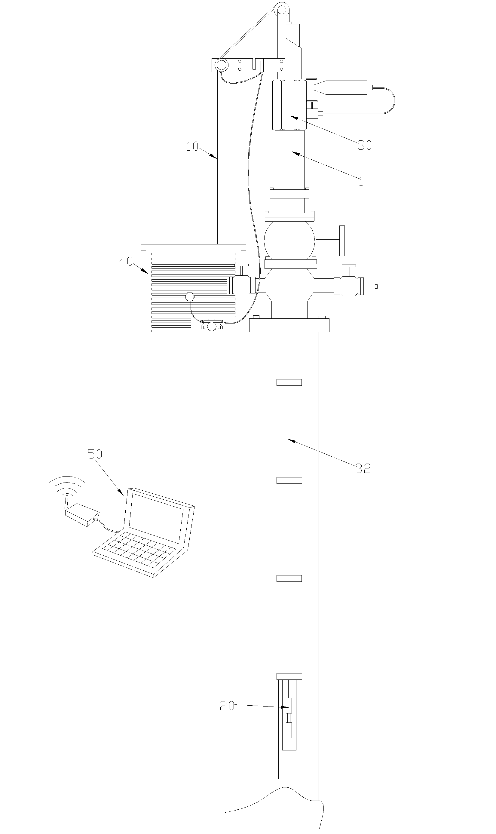 Direct-reading and testing integrated machine for downhole parameters of vertical well and horizontal well of oil field