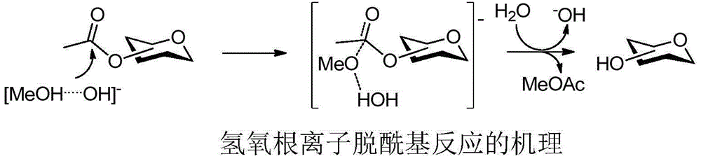 Method for deacylation with hydroxyl ion type alkali as catalyst