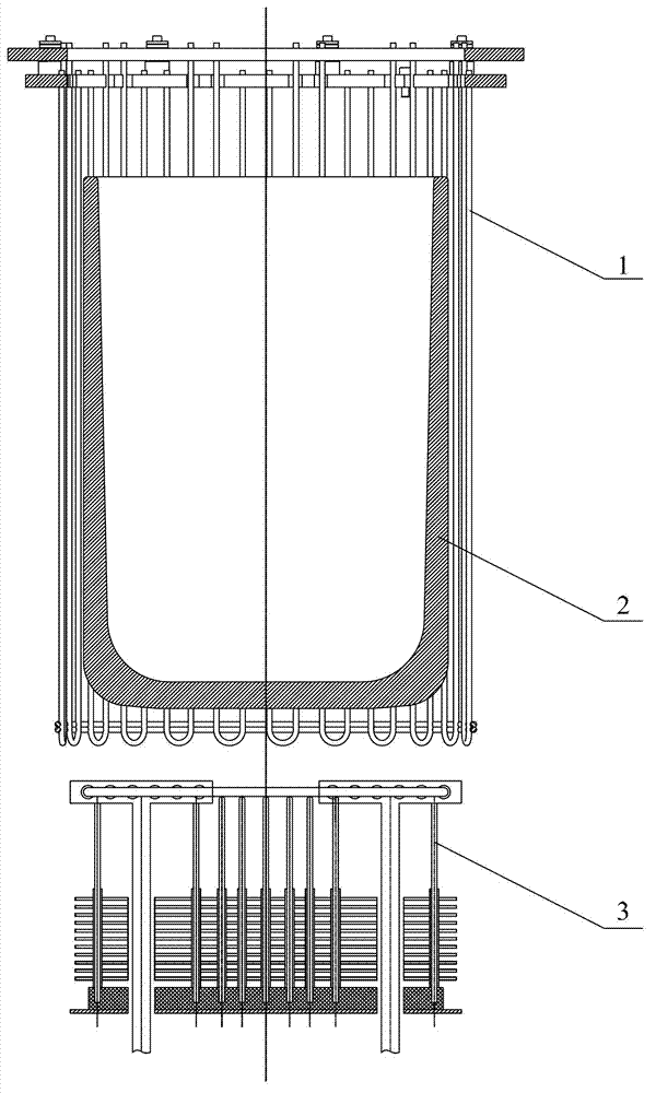 A double-heater structure for a large-scale sapphire furnace