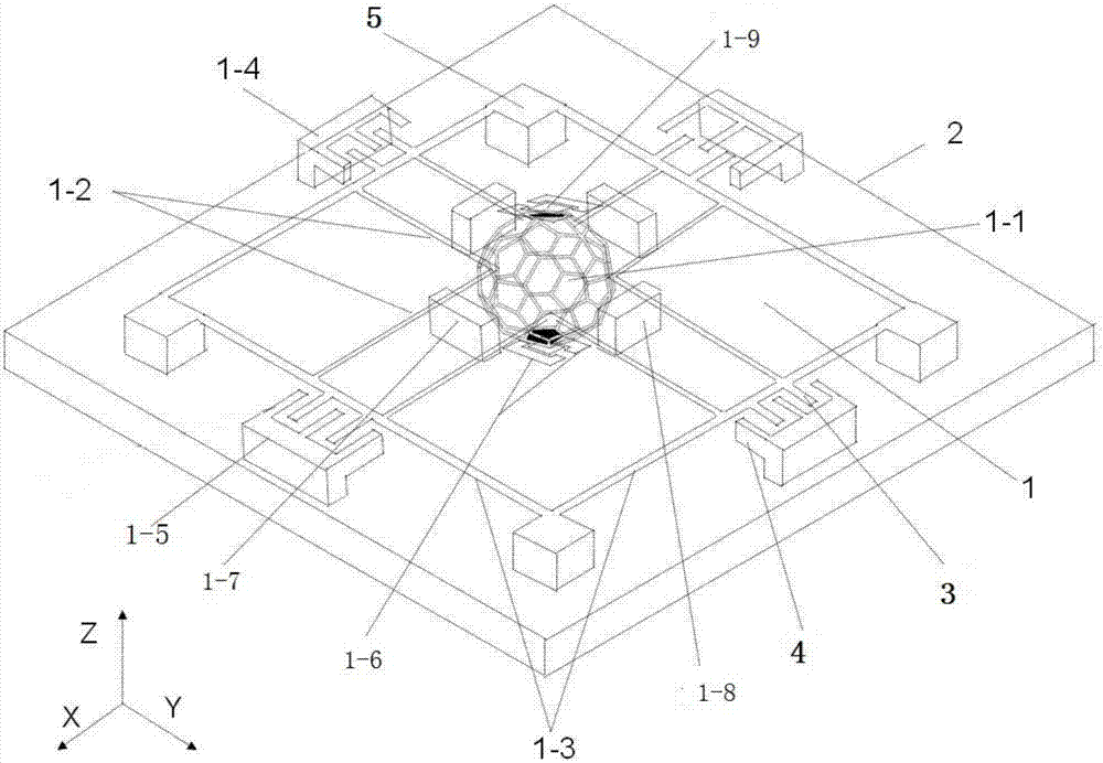 Three-axis three-dimensional football-shaped micro-gyroscope and its processing method