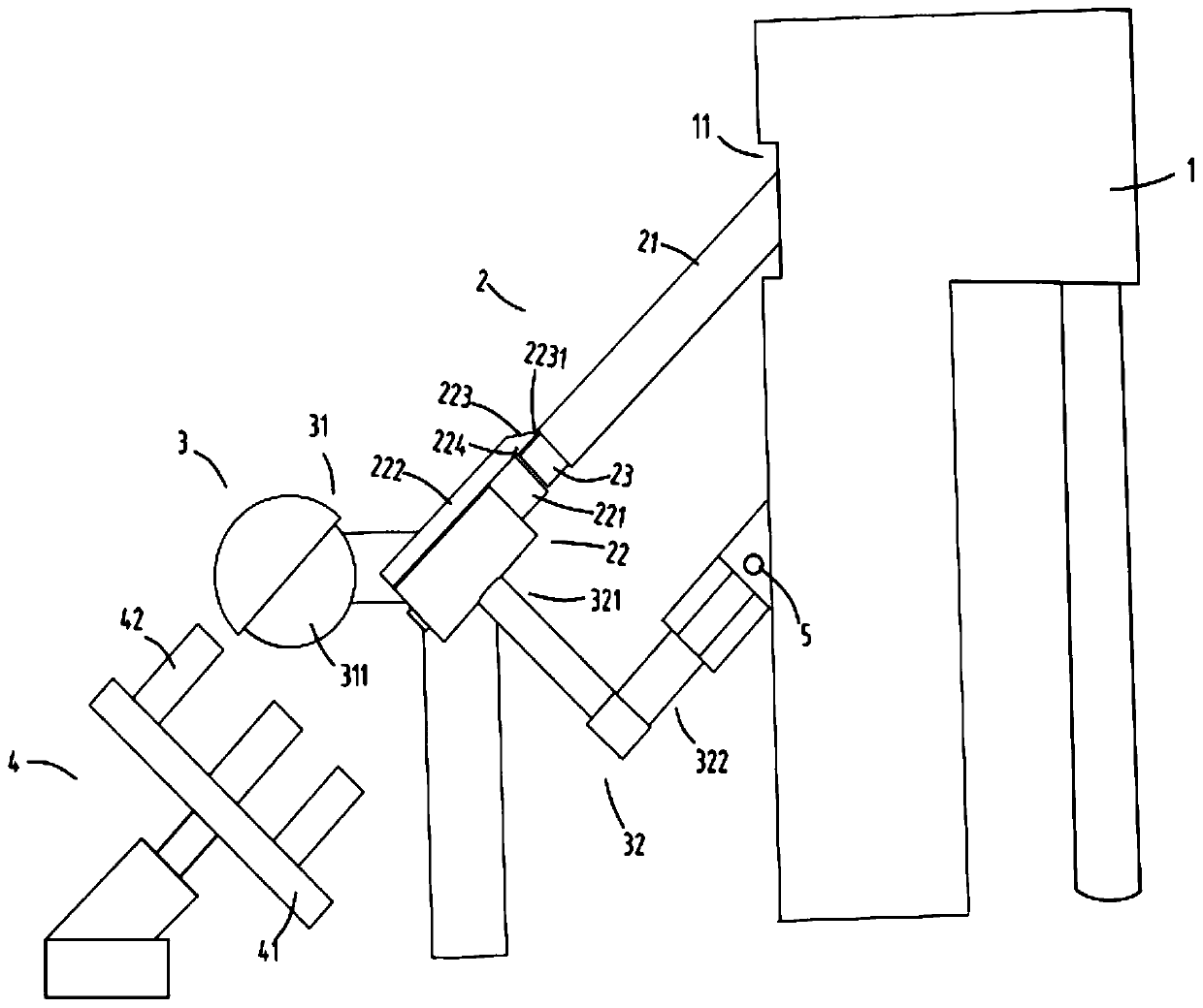 A device for arranging gaps in material shifting rods and grinding gaps