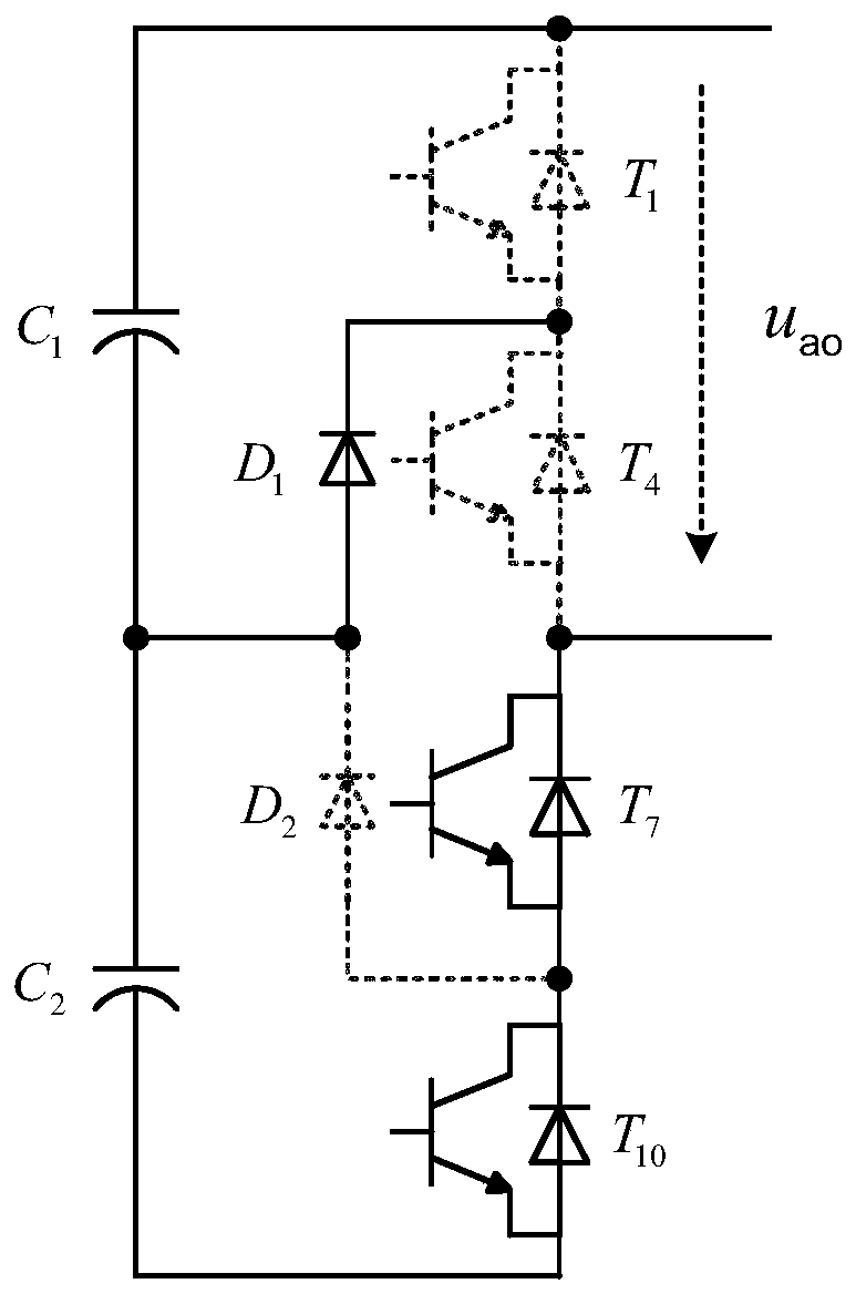 Sub-module circuit for three-phase modular multilevel converter