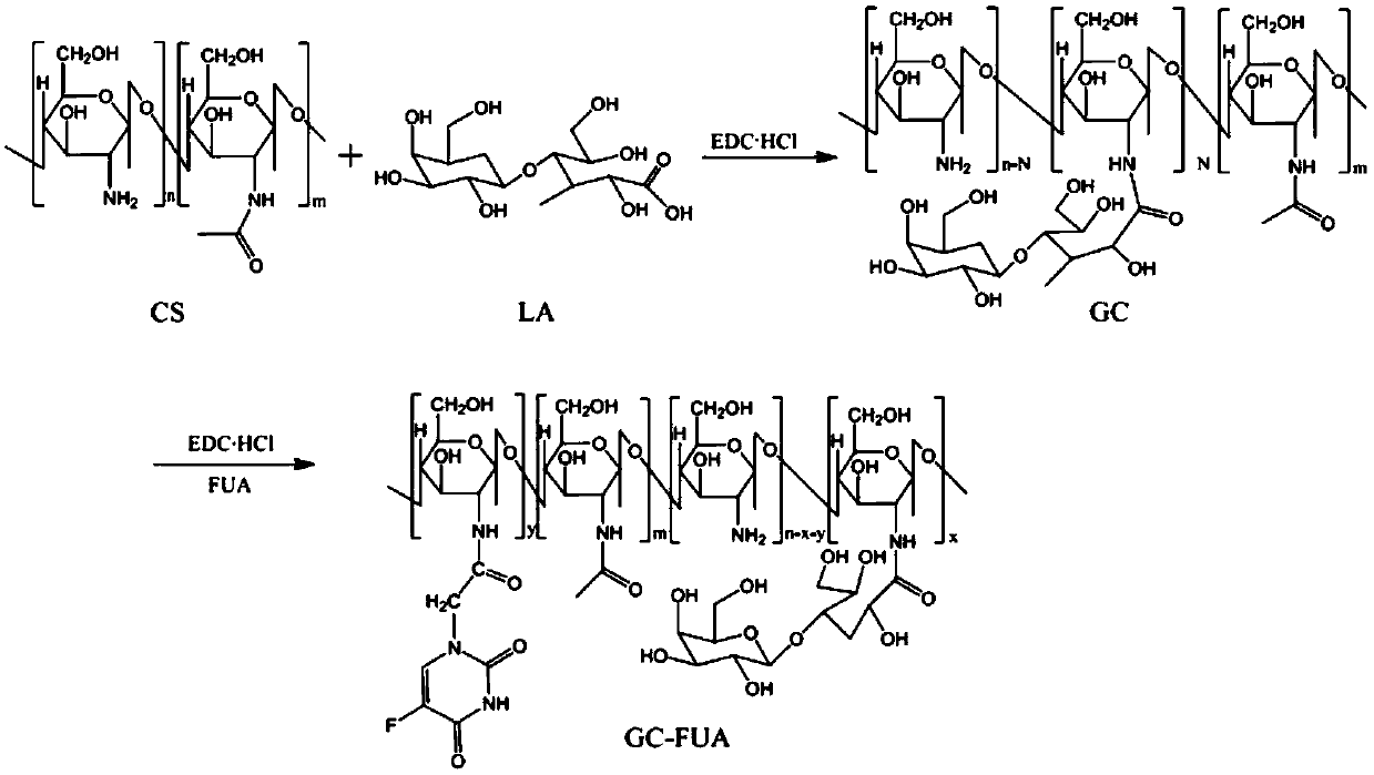 Preparation and application of nano-composite system of polycation macromolecular prodrug used for gene transfer