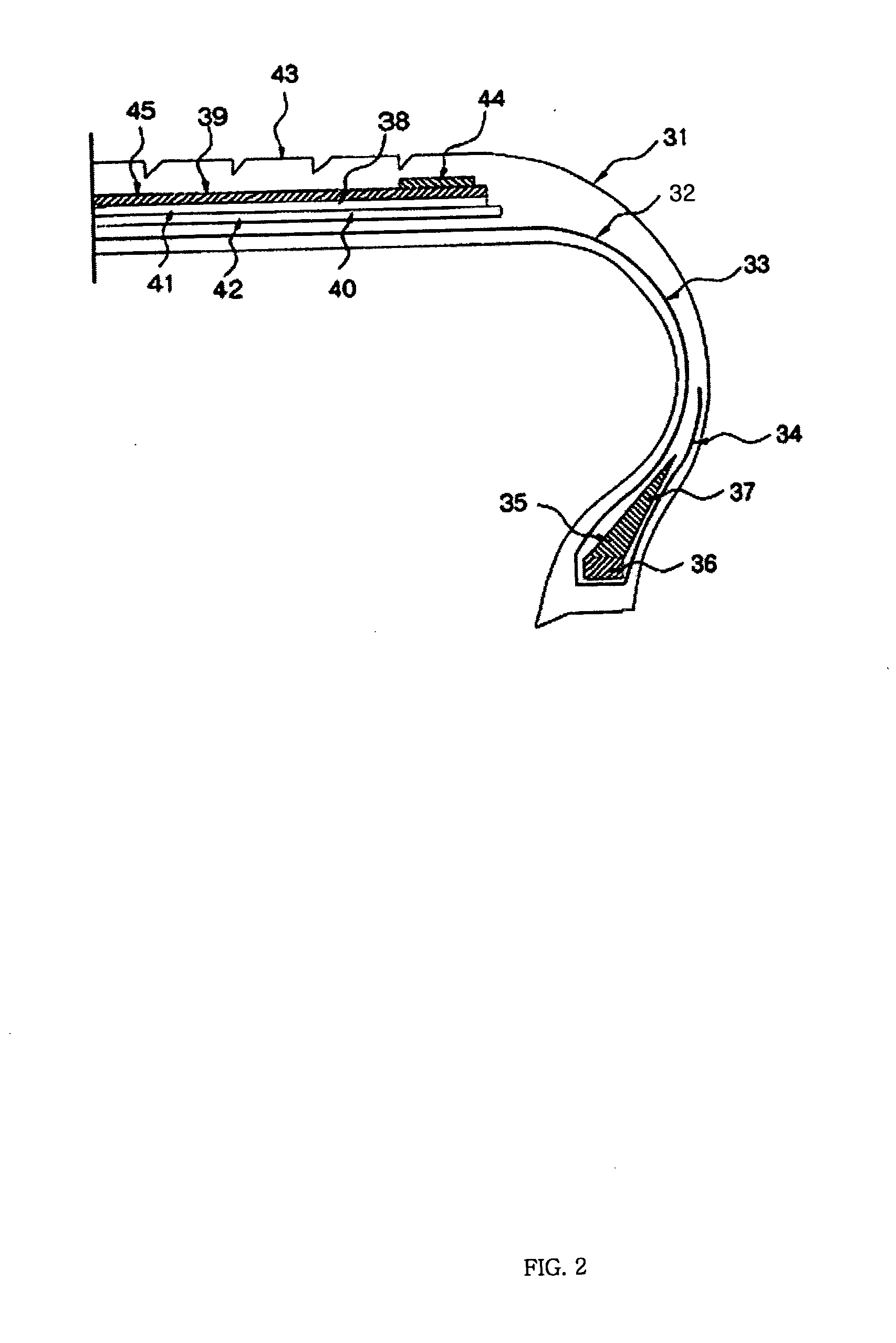 Dipped cord using hybrid cord and a radial tire using the same