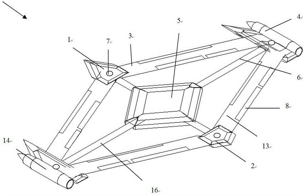 Self-adaptive rhombic wing layout of air vehicles