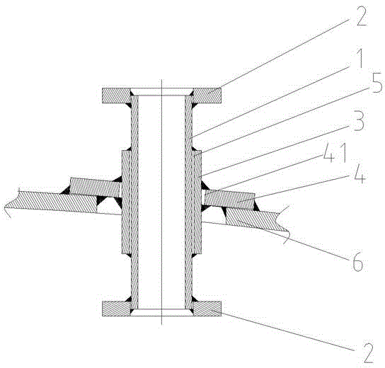 Deck penetration piece for ship pipe and penetration method