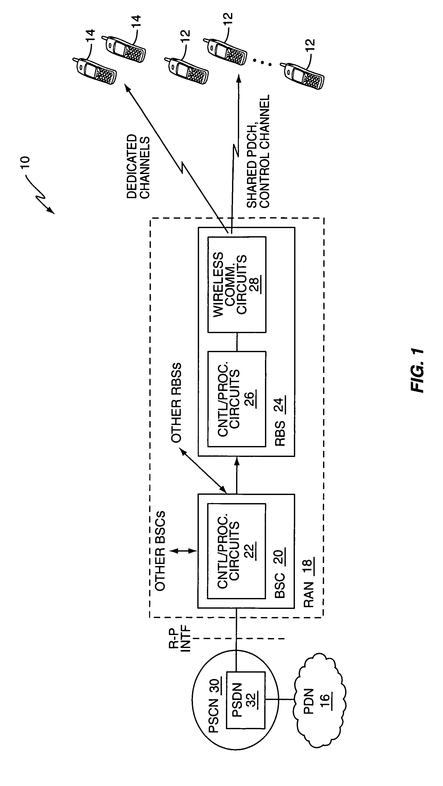 Method and apparatus for broadcasting on a shared packet data channel in a wireless communication network