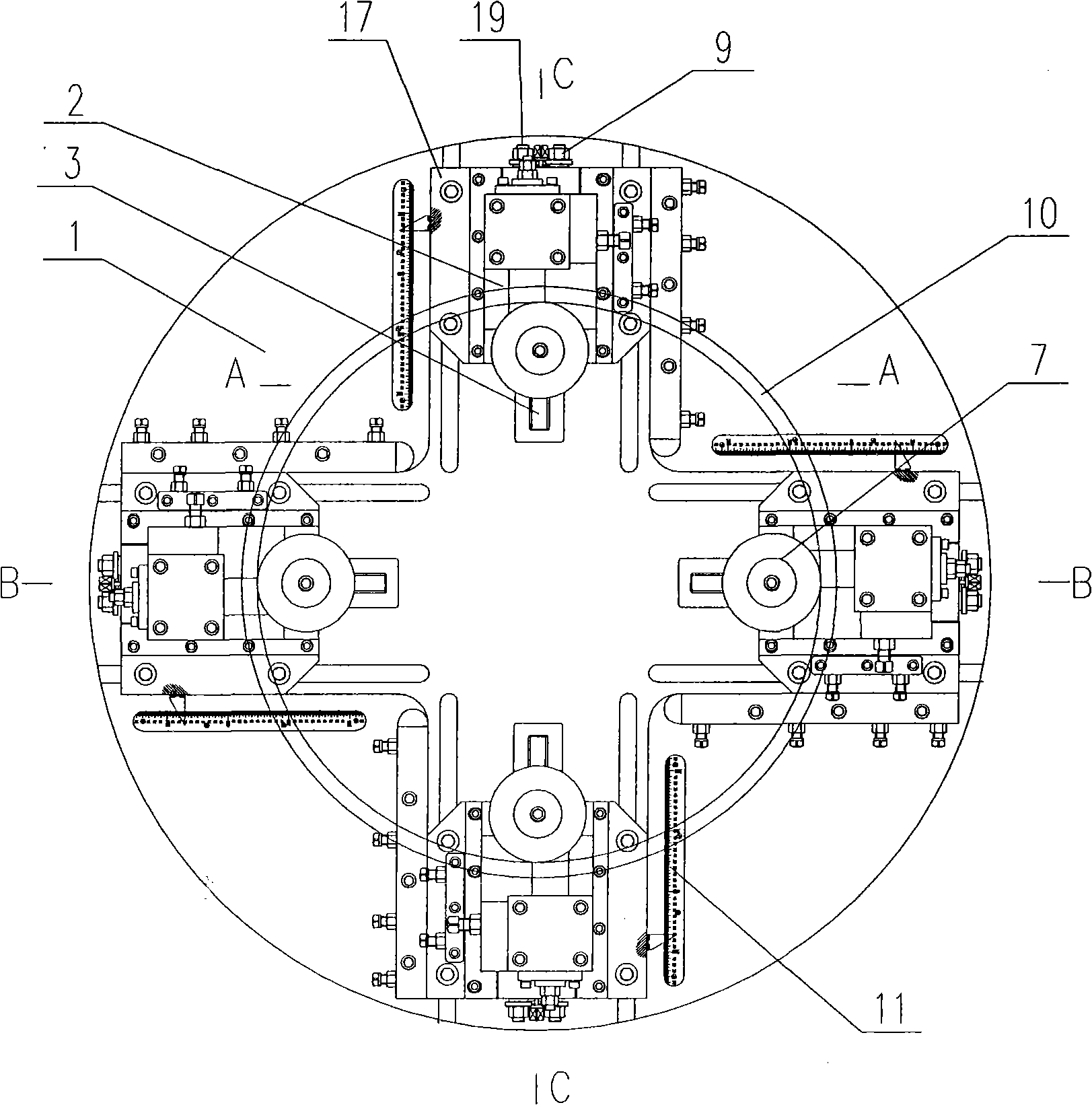 Adjustment method of inner-profile radial floating tool rest and tool