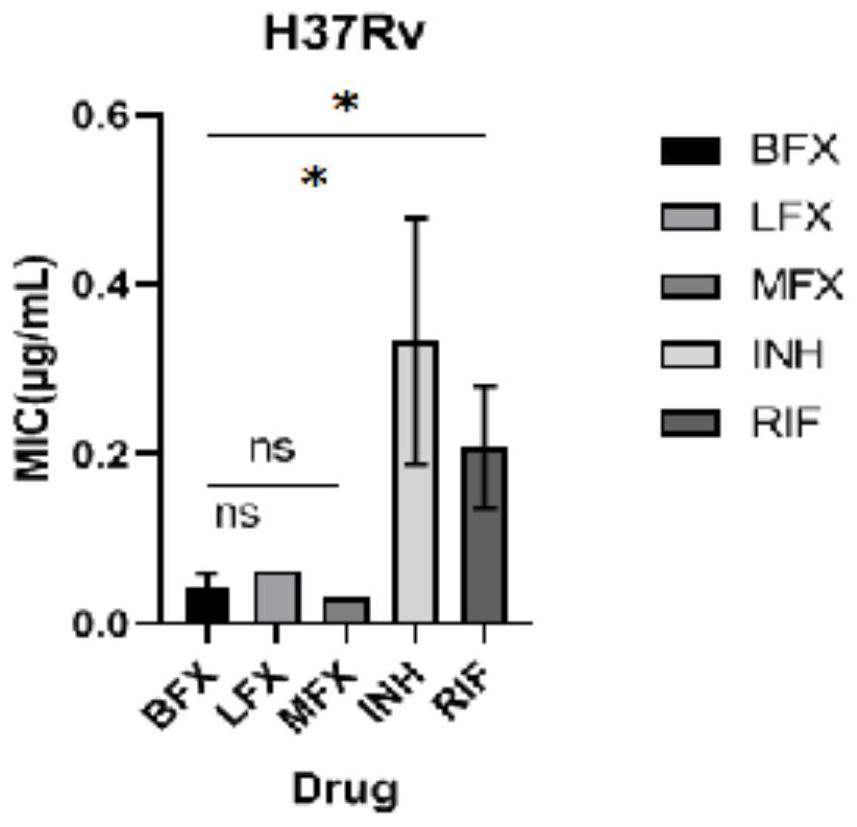 Application of besifloxacin in preparation of medicine for treating tuberculosis