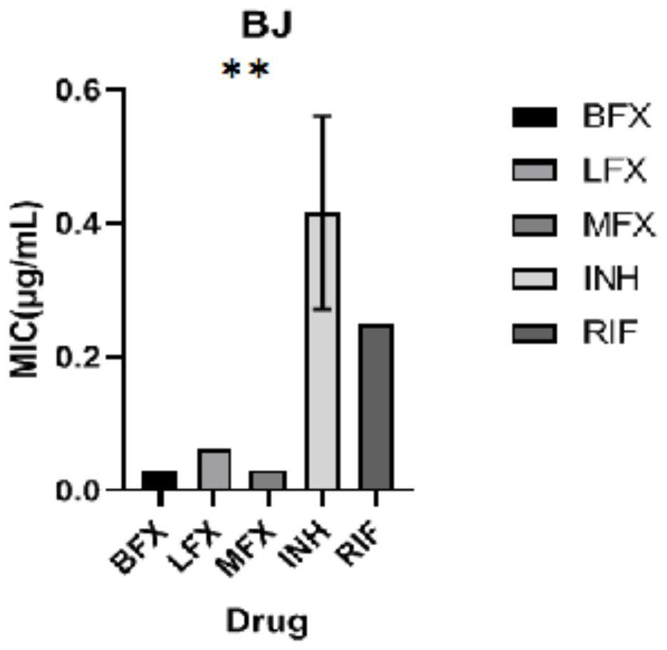 Application of besifloxacin in preparation of medicine for treating tuberculosis