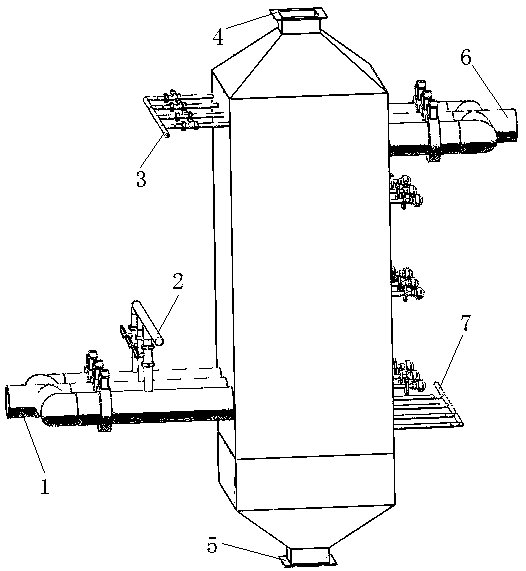 Active coke flue gas purification device and cooling method