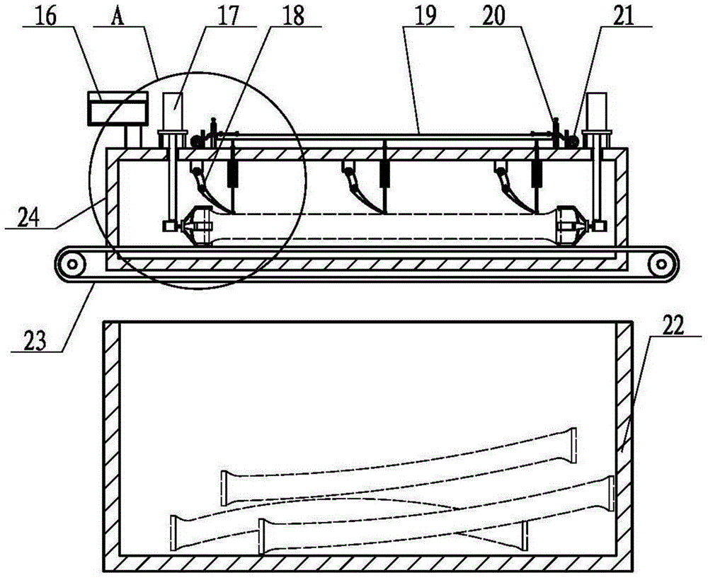 Bending measurement and material selection equipment for bamboo ribs of folding fan