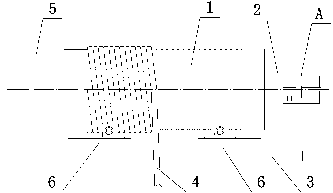 Lifting limiting device for steel wire rope on winding drum