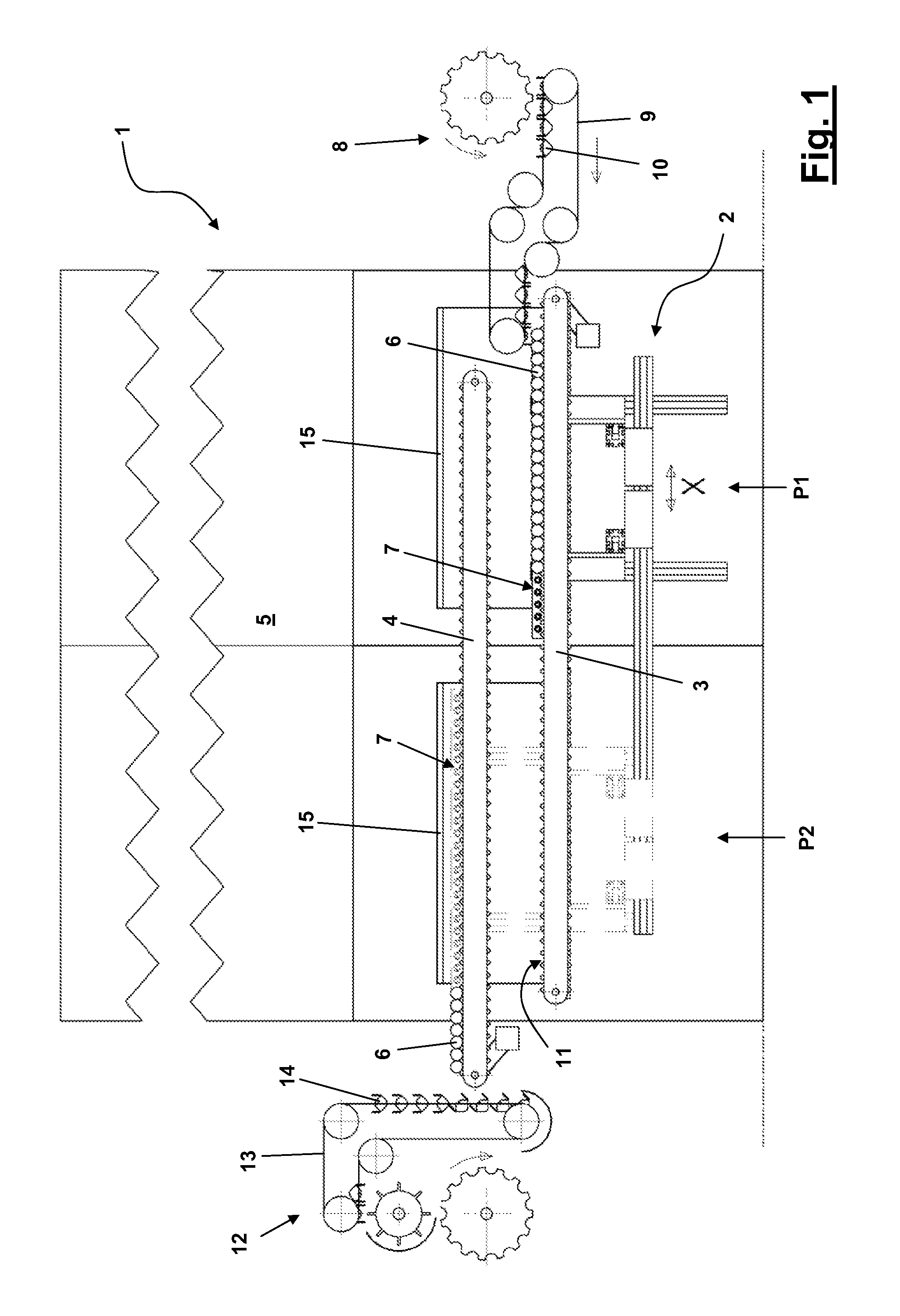 Device for taking over, temporarily storing and passing on elongated, hollow cylindrical product units and a method for the operation of such a device