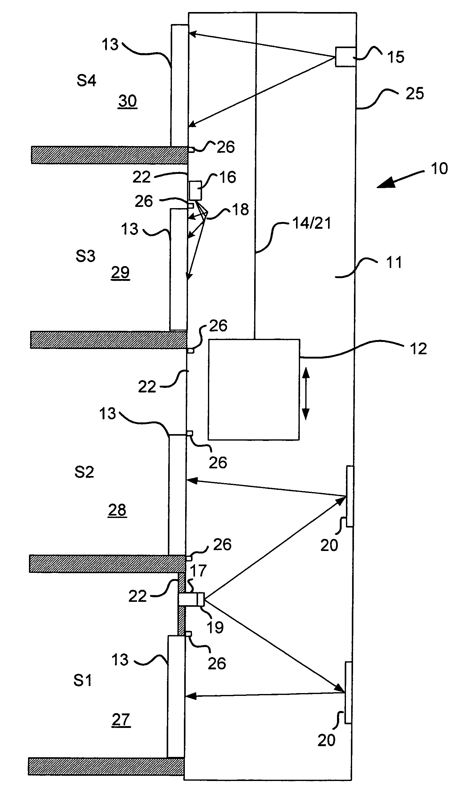 Elevator installation with information representation on a shaft door