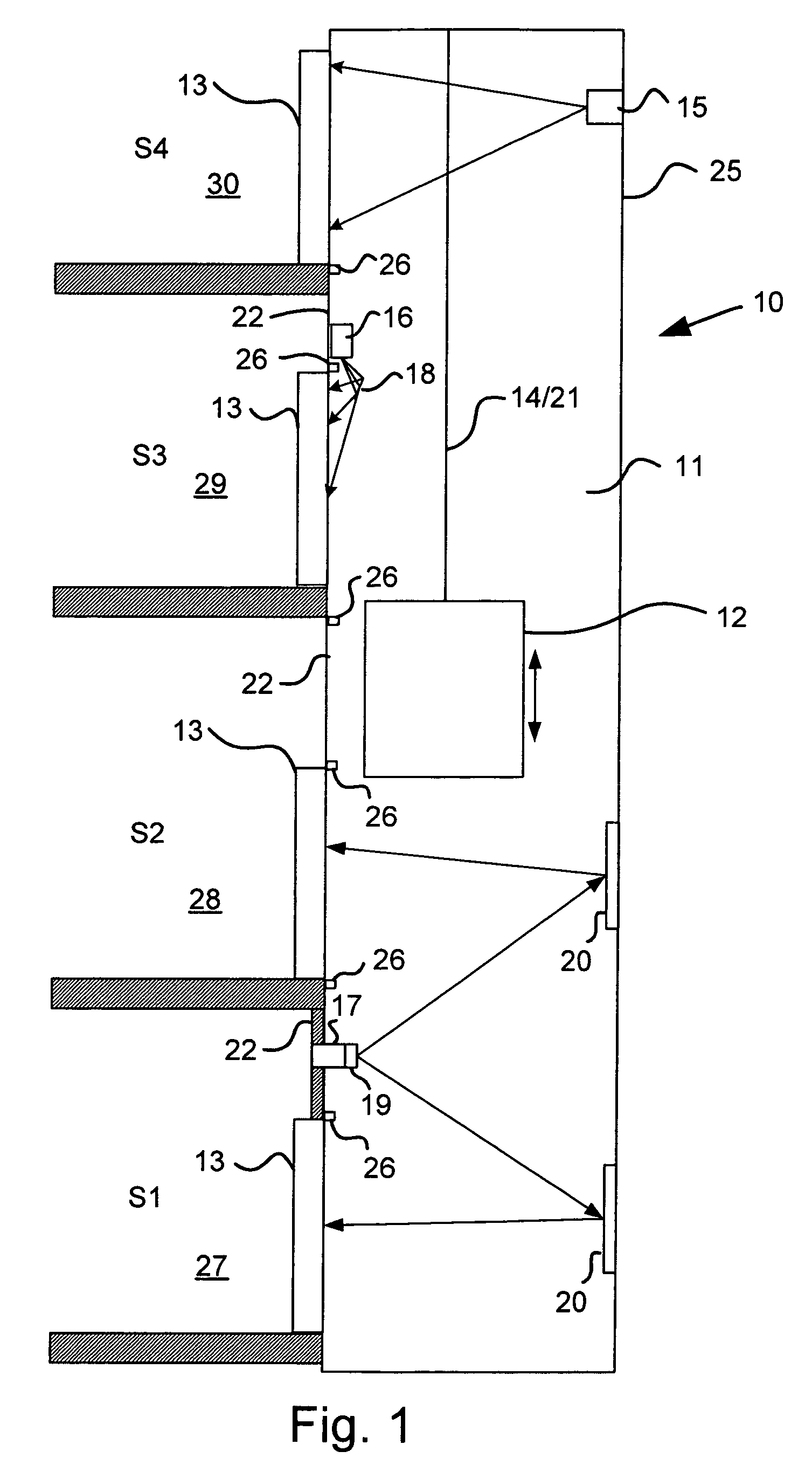 Elevator installation with information representation on a shaft door