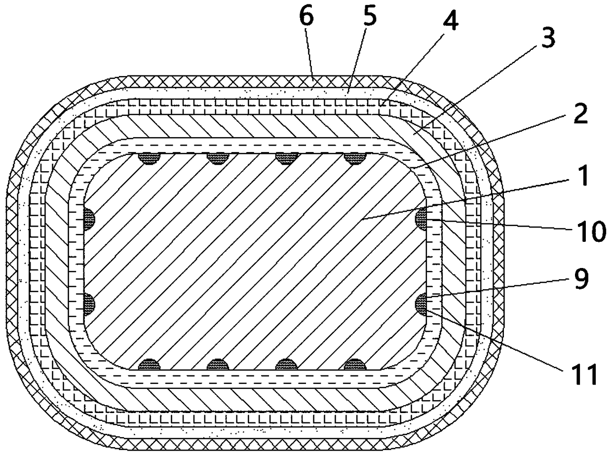 High-cooling enameled copper flat wire with good flexibility