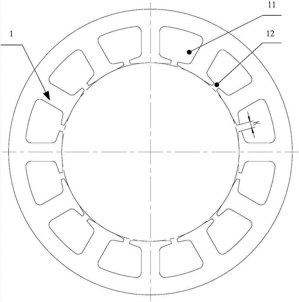 Surface-mounted motor, surface-mounted motor rotor and stator