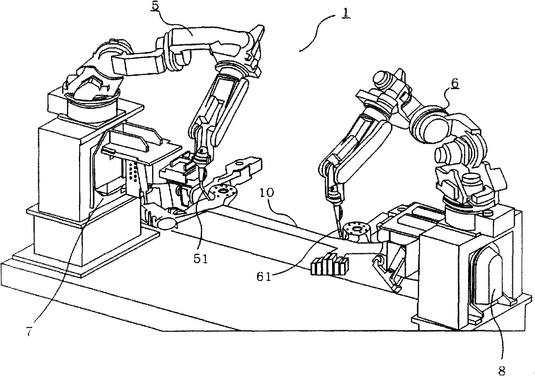 Robot system having positioner