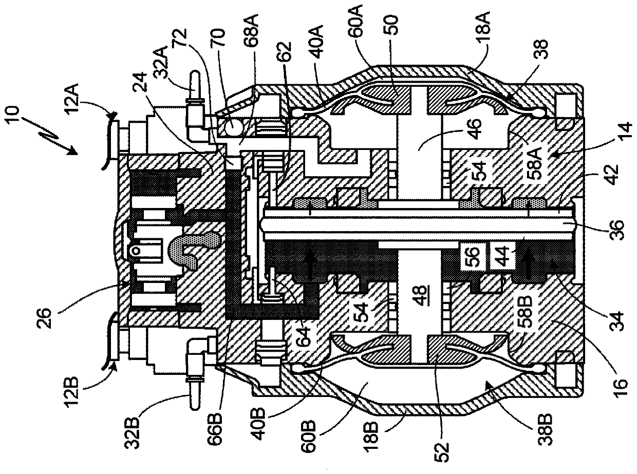 Reduced pressurization shift within diaphragm pump cavity