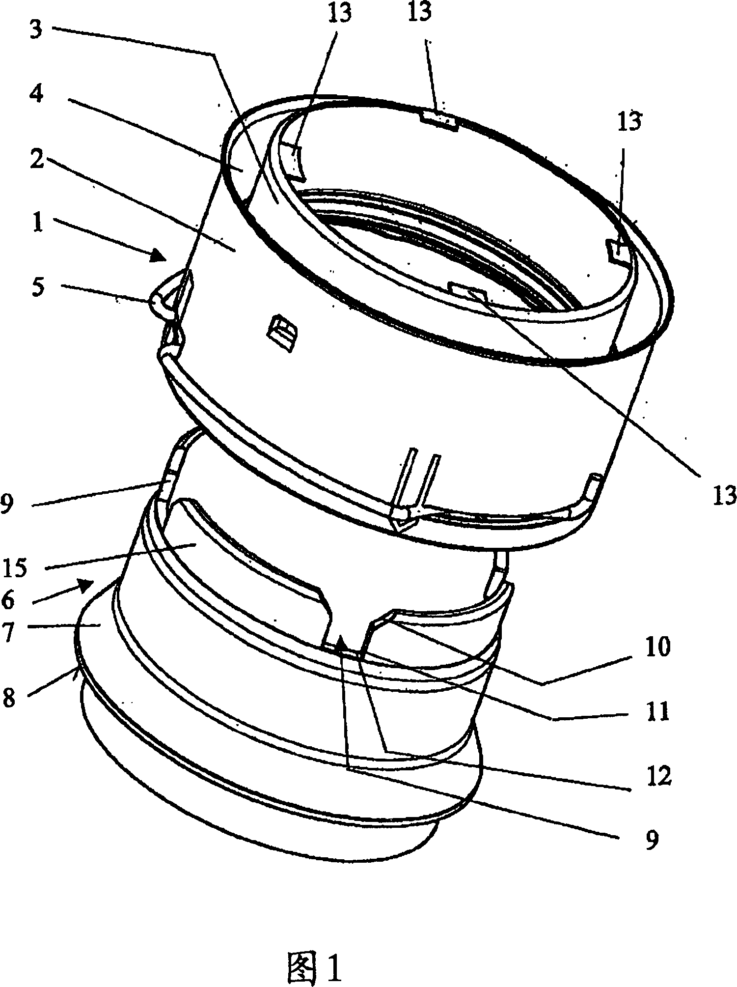 Plug-in connection provided with an angle-locking device