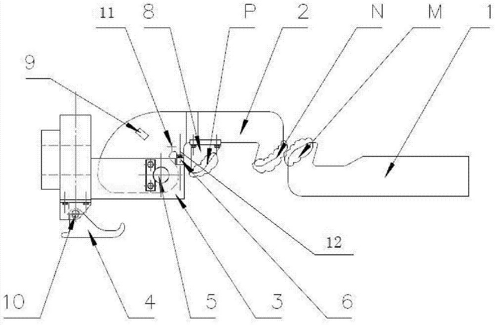 Automatic tripping device for push-pull trolley for working roll changing