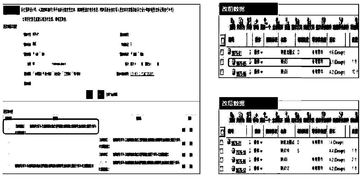 Method for extracting BOM change data in change list