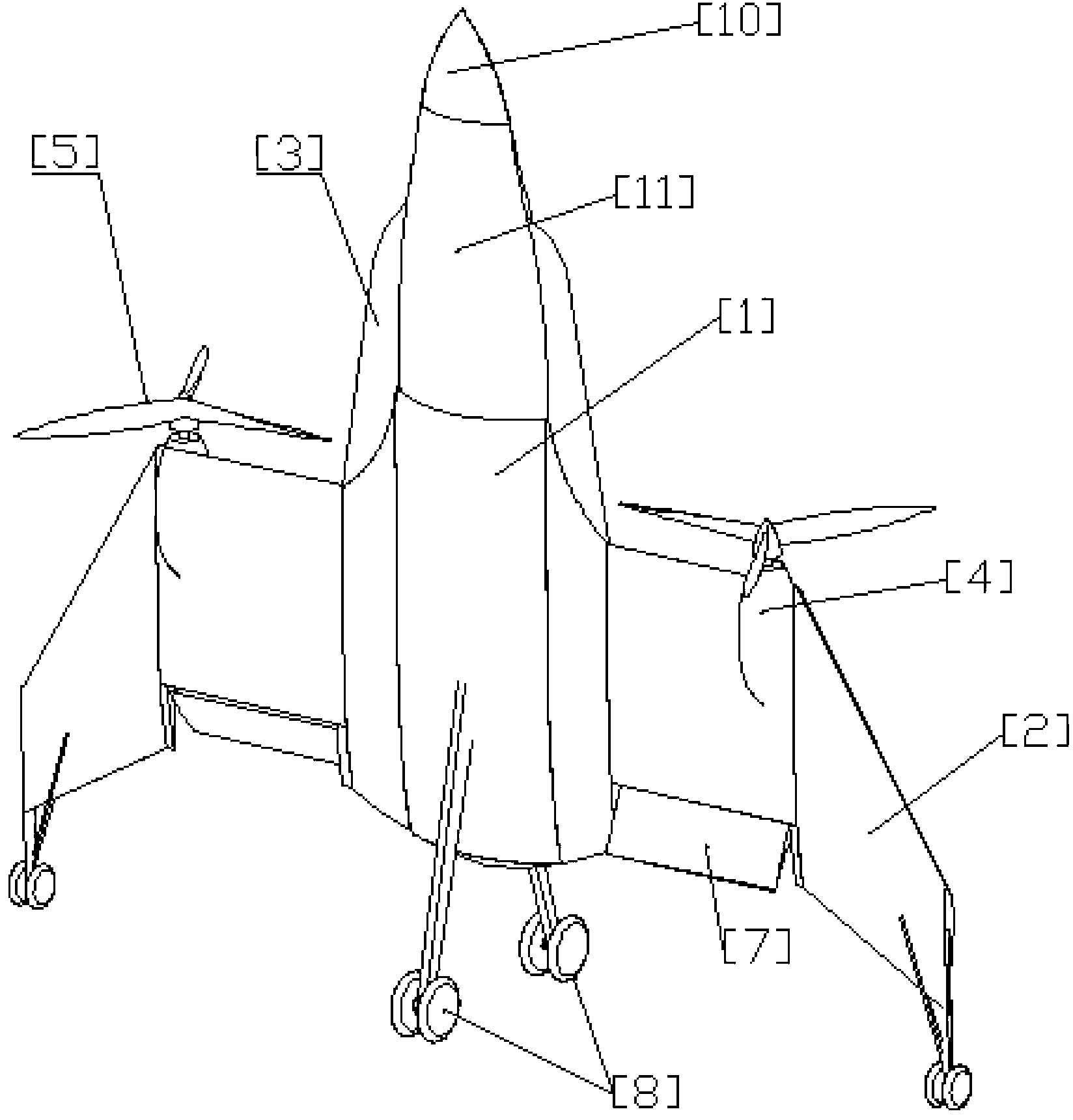 Tailless layout single tail seat type vertical take-off and landing aircraft