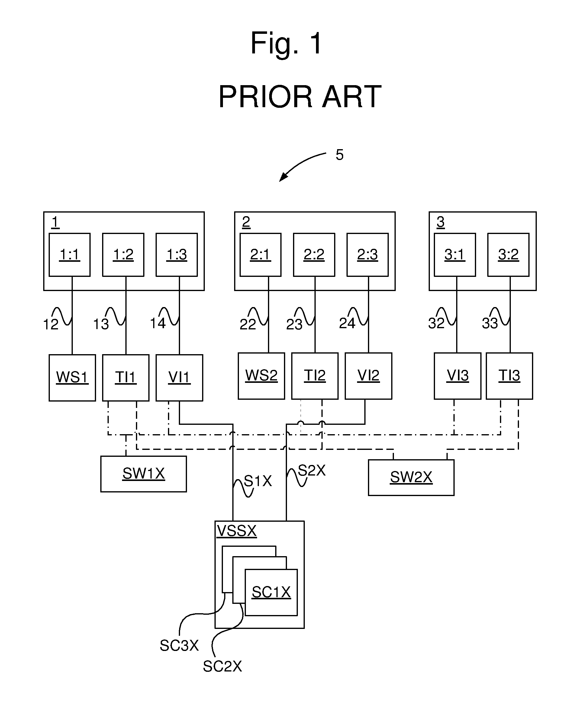 Distributed display device for vehicles and an object provided with a  distributed display device